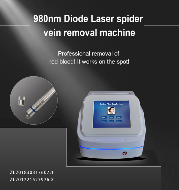 980nm Diode Laser Red Blood Spider Vein Removal Vascular Removal Machine